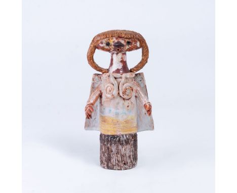 Jan Kutálek (Prag 1917 - Prag 1987). Engel. Keramik, farbig glasiert. Auf der Unterseite Ritzsign. H. 24,5 cm. - Provenienz: 