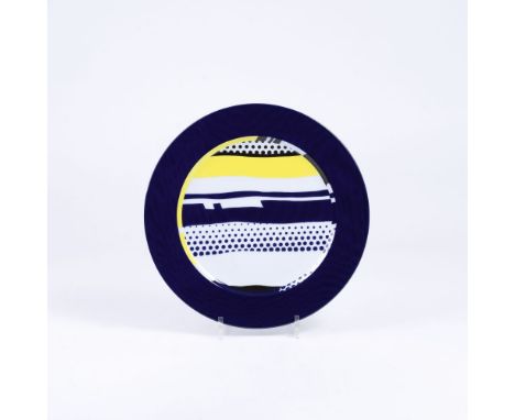 Roy Lichtenstein (New York 1923 - New York 1997). Künstler-Platzteller für Rosenthal. Um 1990. Farbserigrafie auf Porzellan. 