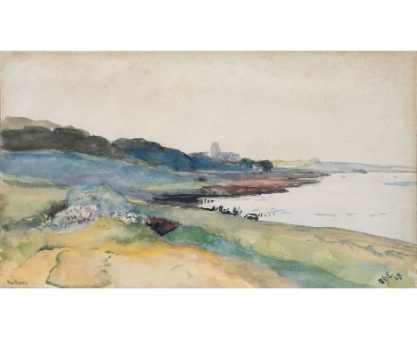 Otto Heinrich Engel (Erbach/Odenwald 1866 - Glücksburg 1949). Keitum. 1927. Aquarell, 25 x 39,5 cm, r. u. monogr. und dat OHE
