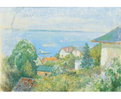 Paul Kayser (Hamburg 1869 - Donaueschingen 1942). Blankenese. Öl/Lw./Holz, 40 x 55 cm, o. sign. P. Kayser und betitelt, etw. 