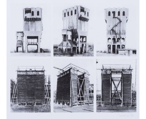 Bernd und Hilla Becher 1931 bis 2007 und 1934 bis 2015. Kohlesilo und Kühlturm. 1971. Lichtdruck, 35 x 40 cm, r. u. mit Bleis
