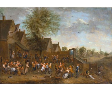 David Teniers d. J. (Antwerpen 1610 - Brüssel 1690), Nachfolge. Dorffest. 1. Hälfte 18. Jhs. Öl/Lw., 82 x 119 cm, r. u. von a