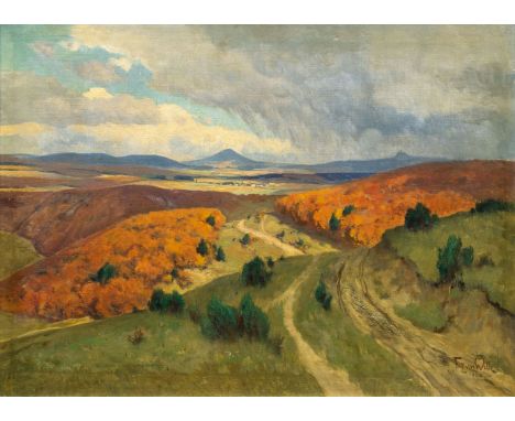 Fritz von Wille (Weimar 1860 - Düsseldorf 1941). Eifellandschaft. 1924. Öl/Lw., 50,5 x 70 cm, r. u. sign. und dat. Fritz von 