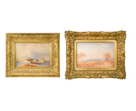 View of Boulogne, Upper Harbour, with fishermenwatercolour on paper18 x 25.5cm; together withHenry Gastineau (1791-1876)Figur