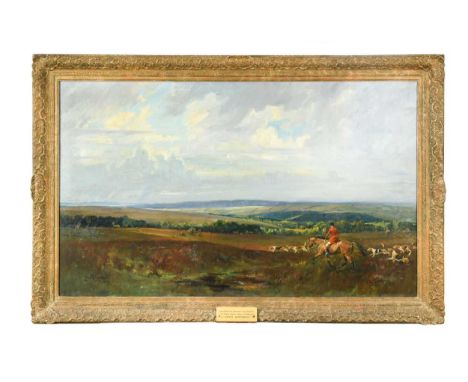 The Devon and Somerset Staghounds (The Barle Valley from Winsford Hill)signed and dated 'Lionel Edwards / 1949' (lower left)o
