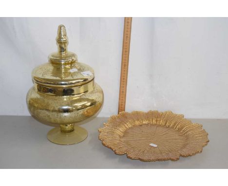 Mixed lot - glass bowls, large covered glass sweet jar and other assorted items