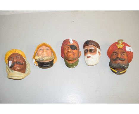 Five various Bossons decorative heads