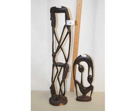 Two tribal art ornamental figures