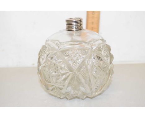 Cut glass and silver mounted perfume atomiser bottle