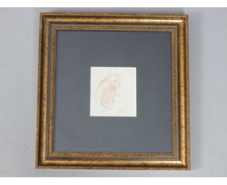 Sir Frank Brangwyn, Sketch of a Bulldog, red chalk, signed with initials in pencil lower right, further sketches verso, 14 x 