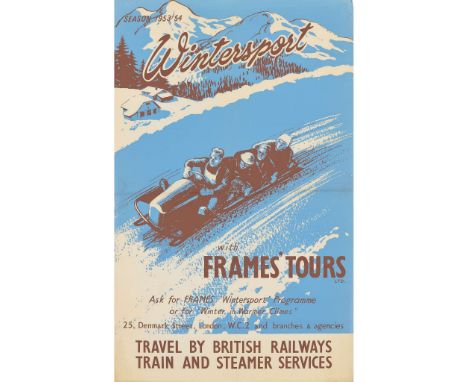  ANONYMOUS WINTERSPORT, FRAMES TOURS silkscreen poster, 1953, condition B+; not backed  40 x 25 in. (102 x 64 cm.)   