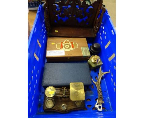 Tray of assorted including postal scales etc.