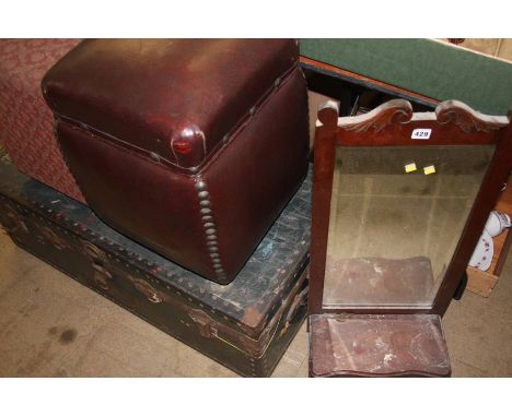 Trunk, two stools and a mirror