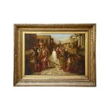AFTER GUSTAVE DORE ; A LARGE 19TH CENTURY PAINTING OF 'CHRIST LEAVING THE PRAETORIUM' 1893