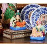JACOB PETIT: A PAIR OF MID 19TH CENTURY PORCELAIN FLASKS OF A SULTAN AND SULTANA