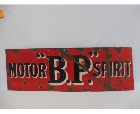 An early BP Motor Spirit rectangular enamel sign by Bruton of Palmers Green, 54 x 18". 