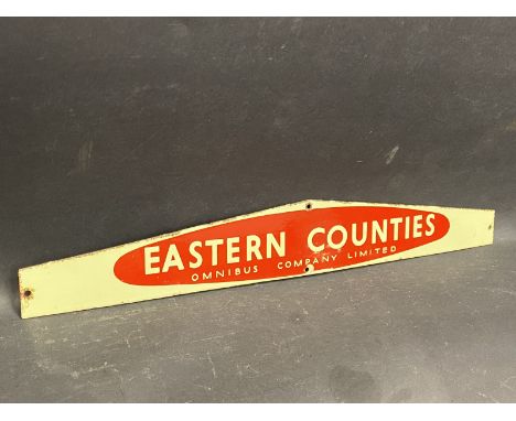 An Eastern Counties Omnibus Company Limited enamel header board sign, in good condition, 22 1/2 x 3 1/4".