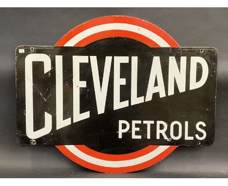 A Cleveland Petrols double sided enamel sign, restored, 30 x 24".