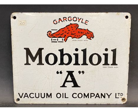 A Gargoyle Mobiloil 'A' grade enamel cabinet sign, 11 1/4 x 9". 