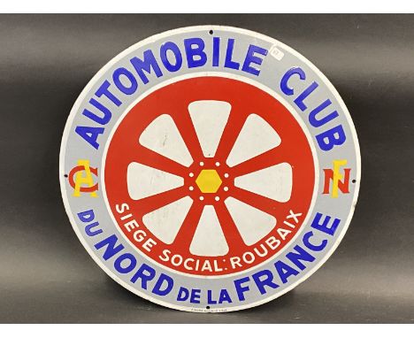 A reproduction and contemporary convex enamel sign, 19" diameter. 