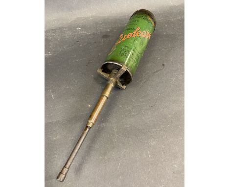 A Wakefield Castrolease 'Junior' grease gun canister with correct brass attachment. 