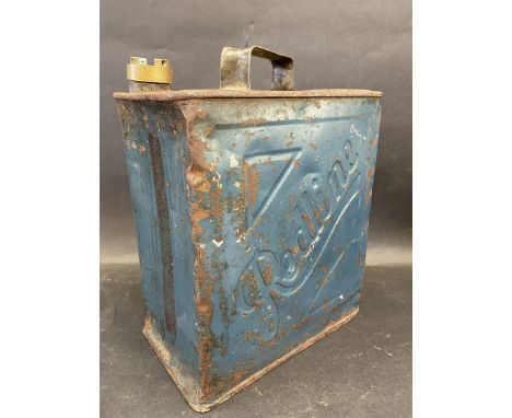 A Redline two gallon petrol can by Valor, dated August 1937. 