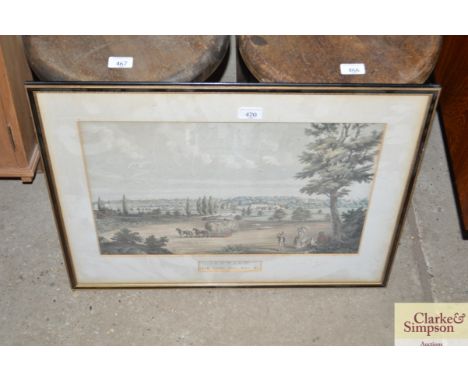 An after Lester William Hawes framed and glazed coloured print 'Ipswich from Crane Hall Hill'
