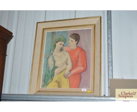 A framed print depicting Romeo &amp; Juliet 