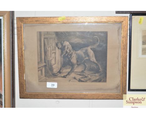 An oak framed lithograph "The Last Offender"