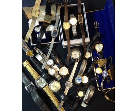 Watches - an Oleg Cassini dress watch, Mother of pearl heart shape dial, dot hour markers, quartz movement, boxed;  others, i