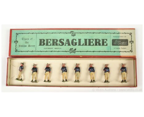 Britains - Set 169 - Bersaglieri [1925 Version, 1949 Issue], comprising: 8 x Bersaglieri Marching with Slung Rifles [slight l