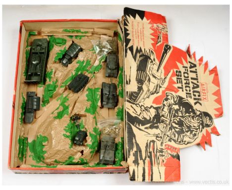 Airfix - Attack Force Set - First Issue 1966, comprising: 9 x "Attack Force" Ready-Made Vehicles: Landing Craft [2nd Version]