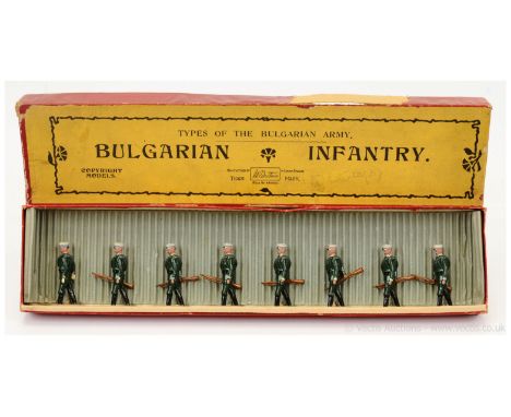 Britains - Set 172 - Bulgarian Infantry - [1925 Version], comprising: Officer Marching with Drawn Sword &amp; 7 x Infantry Ma