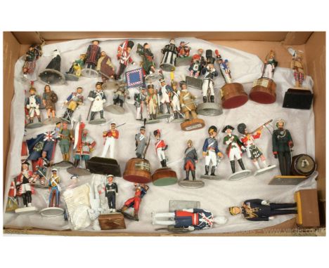 Various Makers [1970's - 2000's] - 54mm -120mm Scale White Metal Figures, comprising: A Quantity [50+ Pieces] of Assorted [Mo