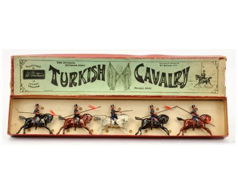 Britains Set 71 - Turkish Cavalry - [1897 version / pre 1922 Issue], comprising: Mounted Officer on a Grey Horse with Extende