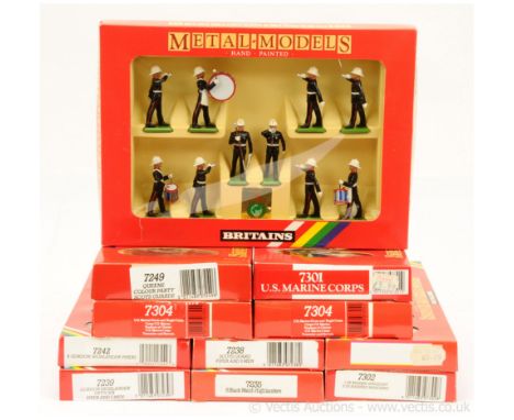 Britains New Metal / Regiments Series, comprising: Set 7235 - Black Watch, Set 7238 - Scots Guards, 2 x Set 7239 - Gordon Hig