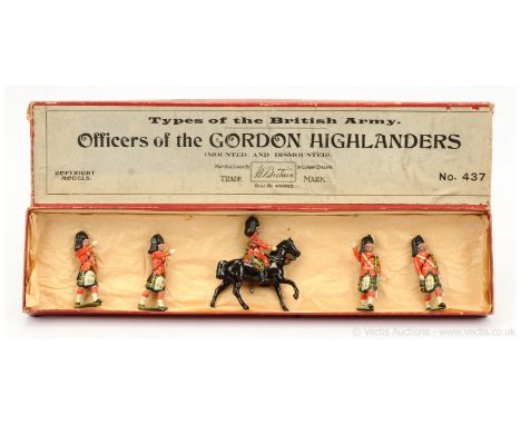 Britains - Set 437 - Officers of the Gordon Highlanders [1932 version], comprising: 1 x Mounted Officer [Empty Handed in High