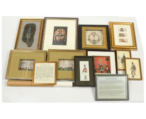 Military Prints, Framed Figure Vignettes &amp; Similar, comprising: 13 x Military/ Historical Prints, Includes: Sutton Hoo He