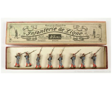 Britains - Set 141 - The French Army - Infanterie de Ligne [1905 version], comprising: 8 x Infantrymen Marching at the Slope 