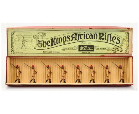 Britains - Set 225 - The Kings African Rifles, [1926 version], comprising: 8 x Riflemen Marching at the Slope. Mint overall, 