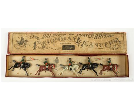 Britains - Set 66 - 1st Bombay Lancers [1896 First Version], comprising: Mounted Officer &amp; 4 x Mounted Sowars with Lances