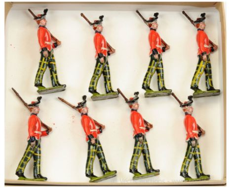 Britains - Set 212 - The Royal Scots [1920 First Version], comprising: 8 x Marching Scots with Rifles at the Slope, Red Tunic