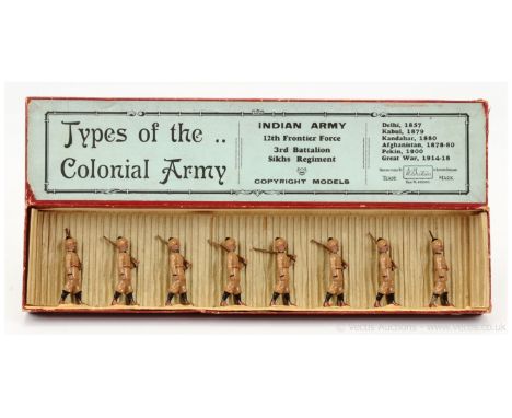 Britains - Set 1621 - Indian Army - 12th Frontier Force Regiment [1938 issue], comprising: 8 x Sepoys Marching at the Slope -