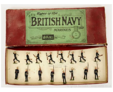 Britains - Set 1284 - Royal Marines Display Set [1933 version], comprising: Set 35 - Empty Handed Officer &amp; 7 x Marines M