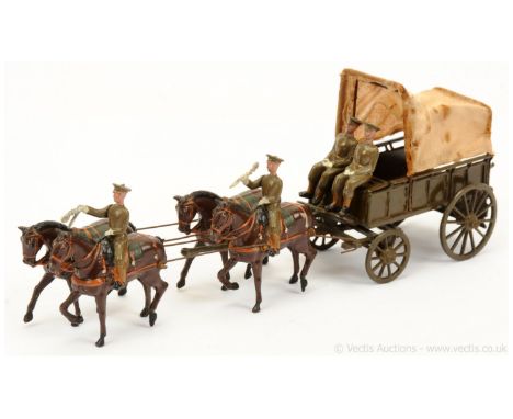 Britains - Set 146 - Royal Army Service Corps Wagon [pre-war version], comprising: a GS Wagon with Canvas Tilt [Khaki Finish]