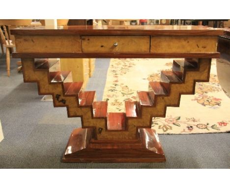 A dramatic Art Deco style inlaid console table 119cm x 38cm x 84cm