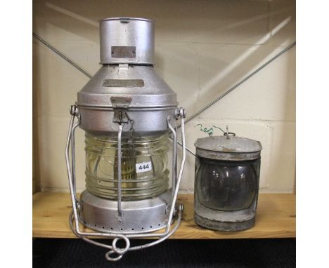 A large ships navigation light (H 50cm) and a smaller navigation light