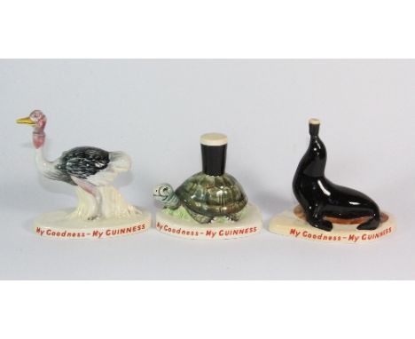 3 Carltonware Guinness advertising figures (seal A/F)