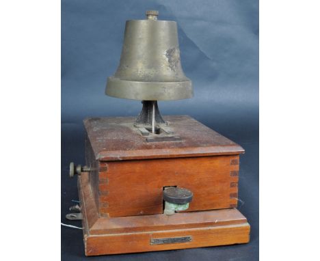 A vintage 20th century Railway Pre Grouping Block Bell.&nbsp; Made by RE Thompson &amp; Co. (Instruments) Ltd. Hersham Walton