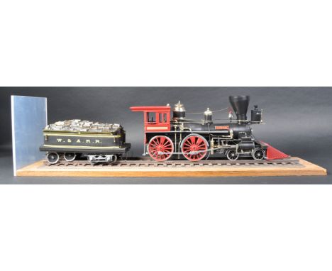 A static model of an American Western &amp; Atlantic Railroad model railway locomotive engine ' General '. The 4-4-0 loco wit